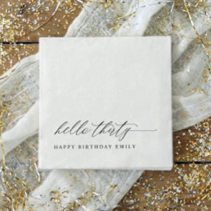 30th Birthday Party Hello 30 Modern Milestone Napkins