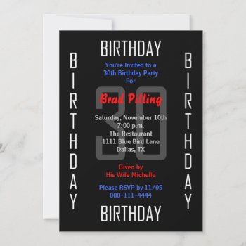 30th Birthday Party Invitation 30 by henishouseofpaper at Zazzle