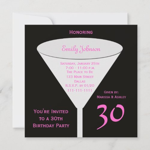 30th Birthday Party Invitation -- 30th Toast