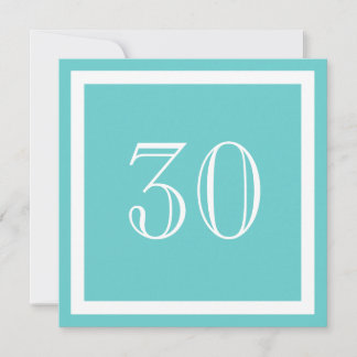 30th Birthday Party Invitation - Aqua