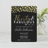 30th birthday party invitation, black and gold invitation | Zazzle