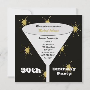 30th Birthday Party Invitation Gold 30th Toast