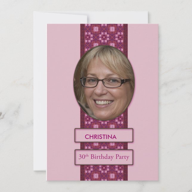 30th Birthday Party Invitation Picture and Name (Front)