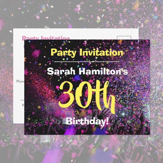 30th Birthday Party Invitation Postcard (Creator Uploaded)