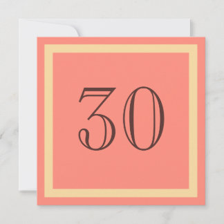 30th Birthday Party Invitation - Salmon Coral