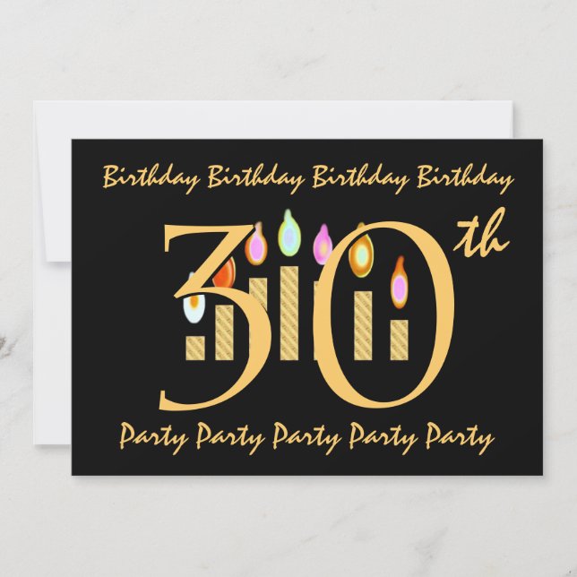 30th Birthday Party Invitation Template (Front)