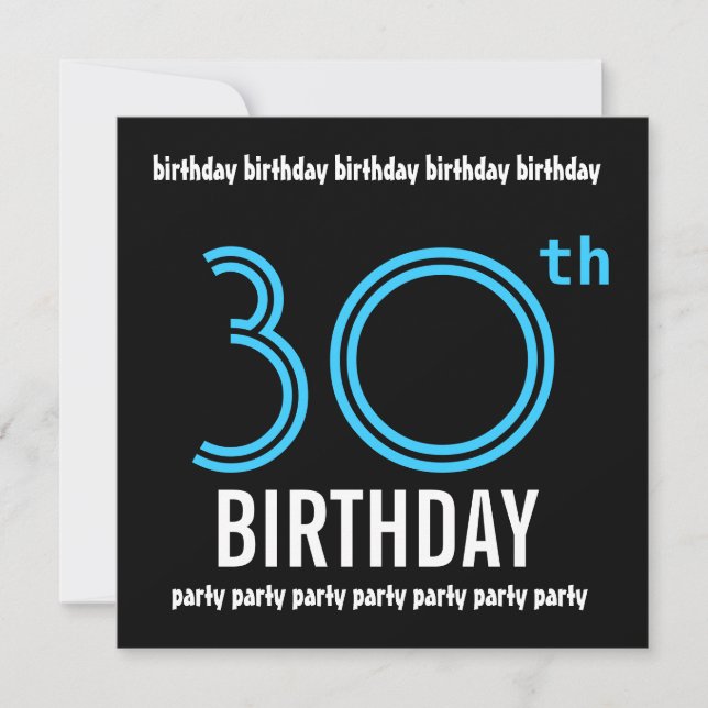 30th Birthday Party Invitation Template Pink Black (Front)