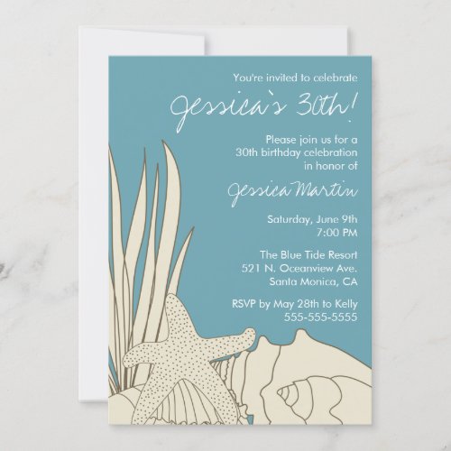 30th Birthday Party Invitation with Beach Theme