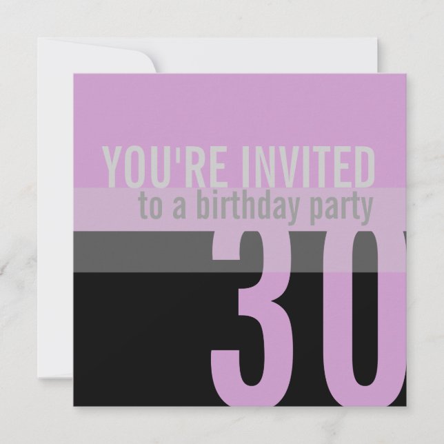 30th Birthday Party Invitations {Purple} (Front)