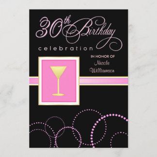 30th Birthday Party Invitations - with Monogram