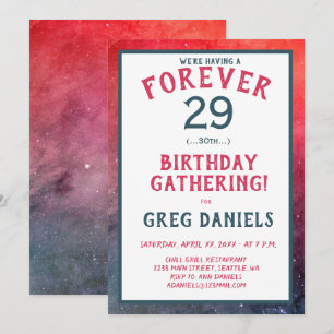 30th Birthday Party Invite - (Forever 29)