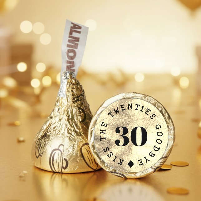 30th Birthday Party Kiss the 20s Goodbye Gold Hershey®'s Kisses® (Creator Uploaded)