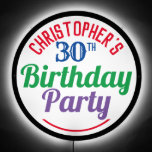 30th Birthday Party LED Sign<br><div class="desc">To celebrate a special birthday. Designed for someone who is 30 years of age. 30th birthday celebration. Birthday party. Add the name and number. Birthday party illuminated sign.</div>