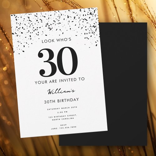 30th Birthday Party Look Whos 30 Modern  Invitation