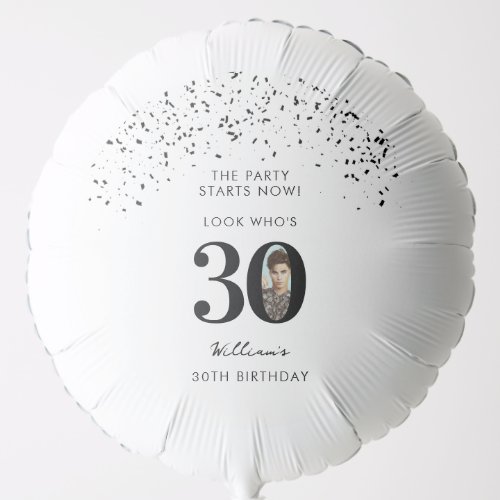 30th Birthday Party Look Whos 30 Modern Photo  Balloon