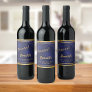 30th Birthday party navy blue gold cheers Wine Label