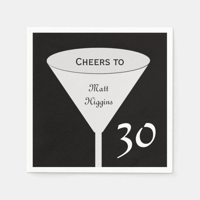 30th Birthday Party Paper Napkins (Front)