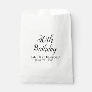 30th Birthday Party Personalized Favor Treat Bags