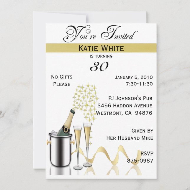30th Birthday Party Personalized Invitation (Front)