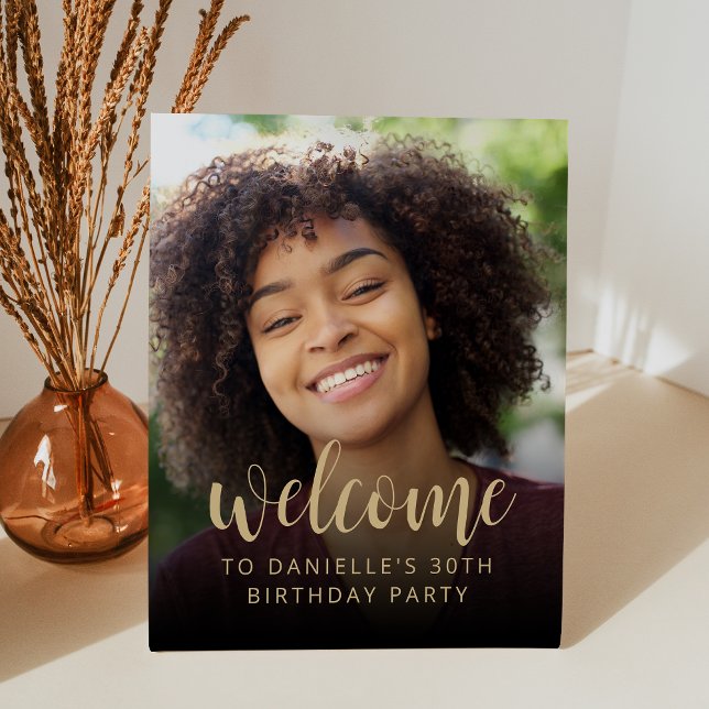 30th Birthday Party Photo Welcome Pedestal Sign (Creator Uploaded)