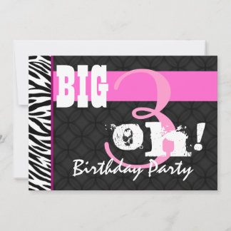 30th Birthday Party Pink Zebra C431 Template