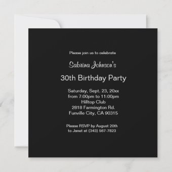 30th Birthday Party | Red, White & Black Stripes Invitation | Zazzle