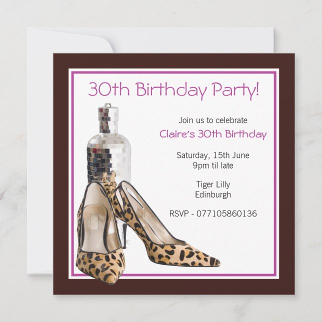 30th Birthday Party Shoes Invitation (Front)