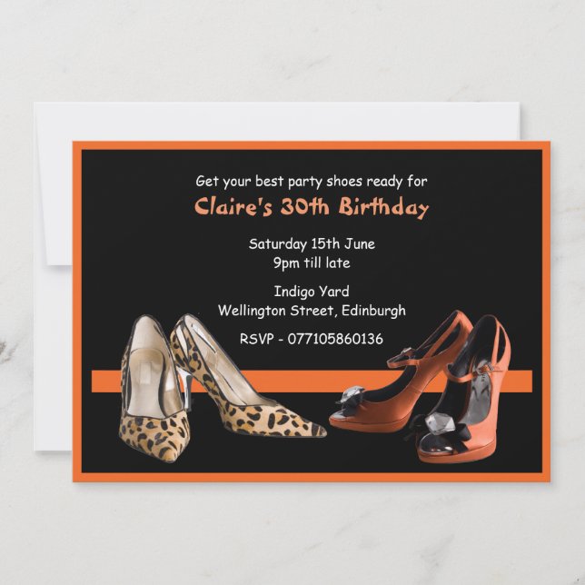30th Birthday Party Shoes Invitation (Front)