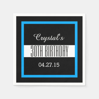 30th Birthday Party Solid Colored Square Frame VZ4 Paper Napkins