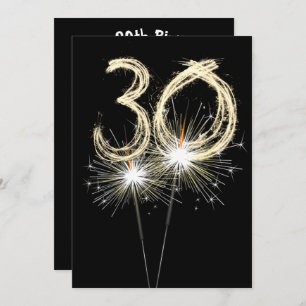 30th Birthday Party Sparklers Invitation