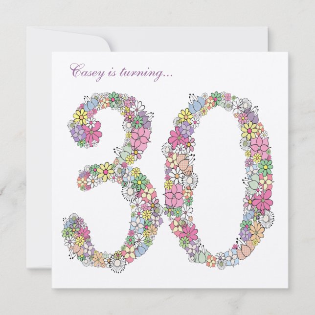 30th Birthday Party Spring Bloom Custom Invitation (Front)