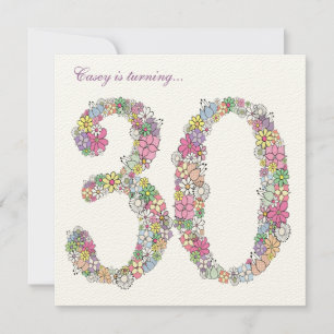 30th Birthday Party Spring Bloom Custom Invitation