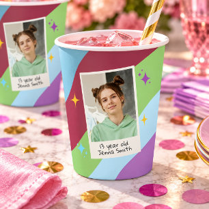 30th Birthday Party Thirty Flirty & Thriving Photo Paper Cups