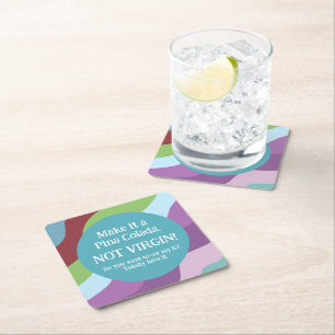 30th Birthday Party Thirty Flirty & Thriving Square Paper Coaster