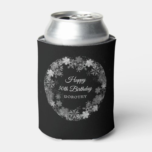 30th Birthday Party Winter Wonderland Can Cooler