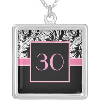 30th Birthday Pendant - Elegant Damask