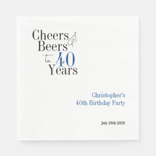30th Birthday Personalized Cheers Beers Party Napkins