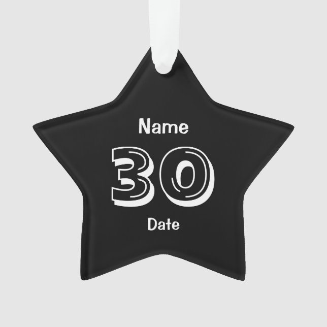 30th Birthday Personalized Gag Gift Ornament (Front)