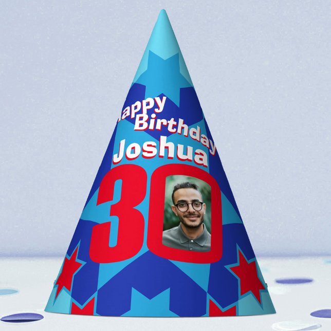 30th birthday personalized photo star name hat (Creator Uploaded)