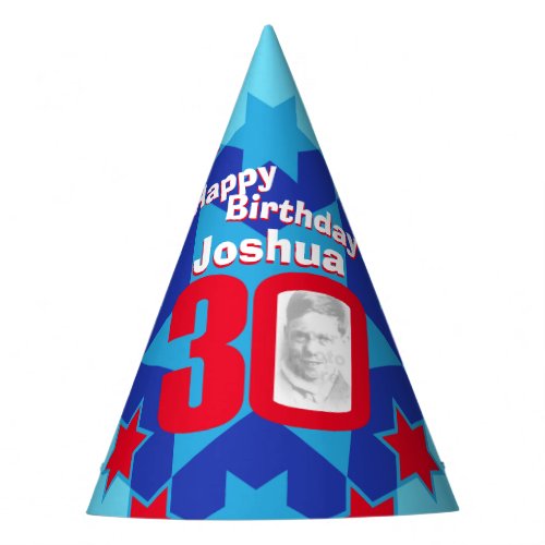 30th birthday personalized photo star name hat