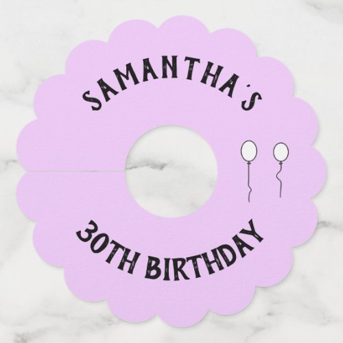 30th Birthday Personalized with Balloons Wine Glass Tag