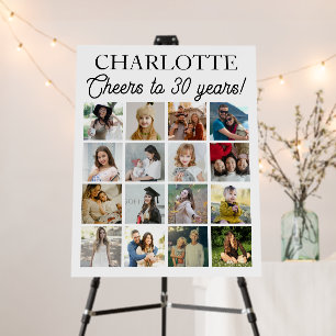 30th Birthday Photo Collage 16 Photos Foam Board