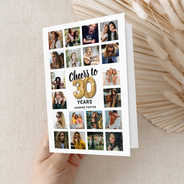 30th Birthday Photo Collage Card (Creator Uploaded)