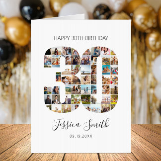 30th Birthday Photo Collage Card