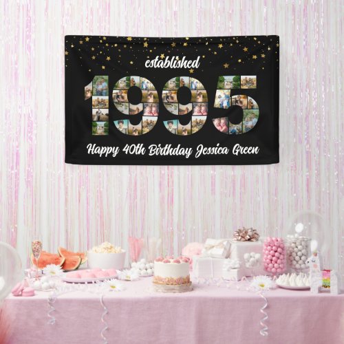 30th birthday Photo Collage established 1995 Banner