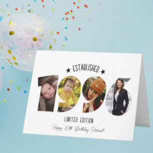 30th birthday Photo Collage established 1996 Thank You Card