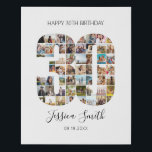 30th Birthday Photo Collage Faux Canvas Print<br><div class="desc">Create your own personalized birthday photo collage faux canvas print featuring your favorite pictures in the shape of the number 30.</div>