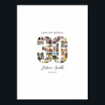 30th Birthday Photo Collage Guest Signing Poster<br><div class="desc">Create your own personalized birthday photo collage guest signing board poster featuring your favorite pictures in the shape of the number 30.</div>