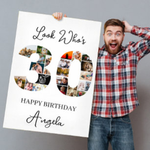 30th Birthday Photo Collage look who's 30 Card