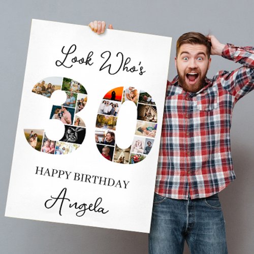 30th Birthday Photo Collage look who's 30